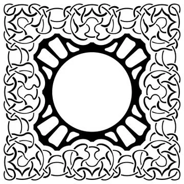 Black frame with ornamental border Stock Illustration