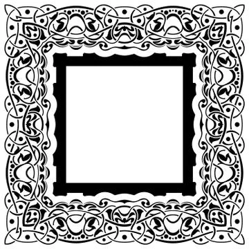 Black frame with ornamental border Stock Illustration