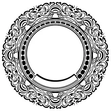 Black frame with ornamental border Stock Illustration