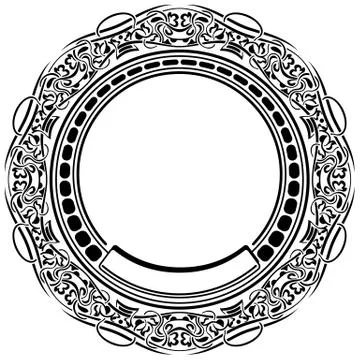 Black frame with ornamental border Stock Illustration