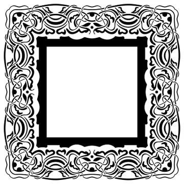 Black frame with ornamental border Stock Illustration