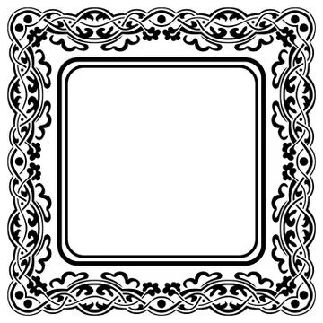 Black frame with ornamental border Stock Illustration