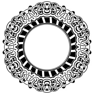 Black frame with ornamental border Stock Illustration