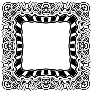 Black frame with ornamental border Stock Illustration