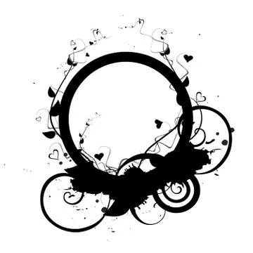 Black frame ring grunge silhouette, vector illustration Stock Illustration