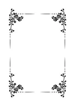 Black frame of roses Illustrazione stock