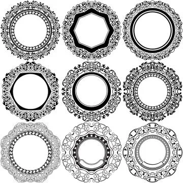 Black frame set Stock-Illustration