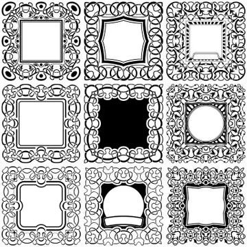 Black frame set Stock Illustration