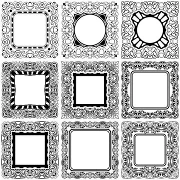 Black frame set Stock Illustration