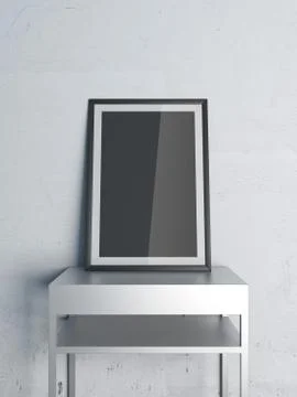 Black frame on shelf Stock Illustration