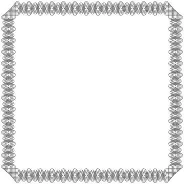 Black frame with swirl interlaced lines Illustrazione stock