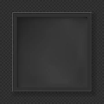 Black frame for text or picture with soft shadow hung on squared background Stock Illustration