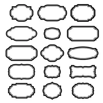 Black frames set Beautiful design Illustrazione stock