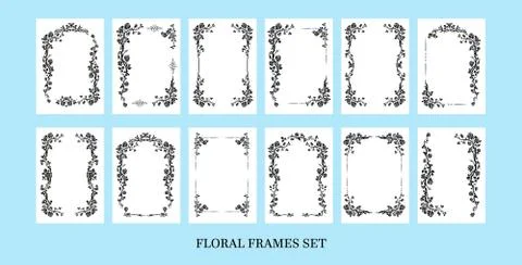 Black frames set Stock Illustration