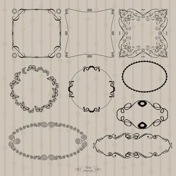 Black frames in vintage style Stock Illustration