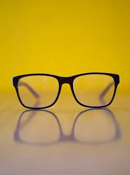 Black frames on yellow Stock Photos