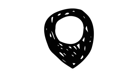 Black free hand drawn gps icon on white background animation Stock Footage 150428170