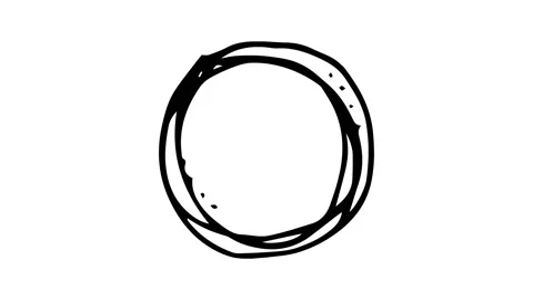Black free hand drawn scribble ring on white background animation. Video stock 150373288