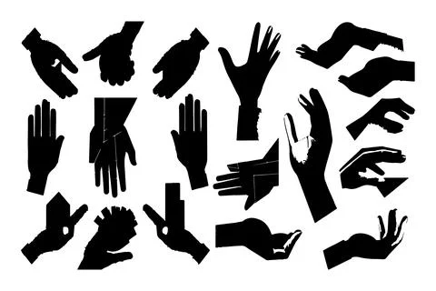 Black free hands holding vector collection, hand logo Stock Illustration