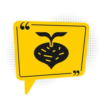 Black Fresh beet with leaf icon isolated on white background. Natural Root Stock Illustration