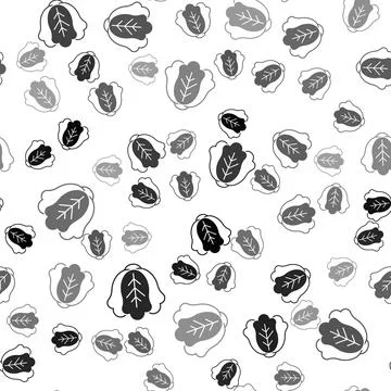 Black Fresh cabbage vegetable icon isolated seamless pattern on white background Stock Illustration