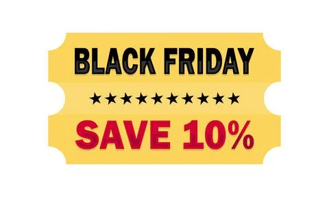 Black Friday 10% Off Coupon Illustrazione stock