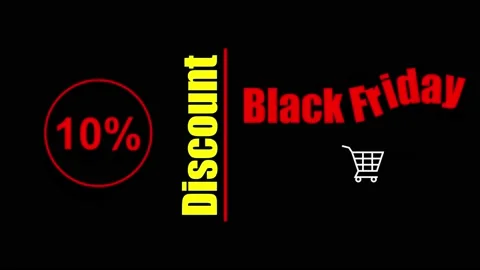 Black Friday 10% Discount. Black Friday Animation. Stock Footage 158910230