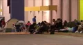 Black Friday - 18 Shoppers Camped Outside HD Footage