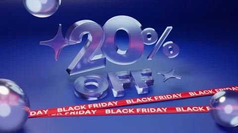 Black Friday, 20% off. 3D Animation Concept 動画素材 334177500