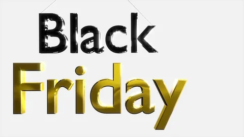 Black Friday 2018 on white background golden letters Stock Footage 96927619