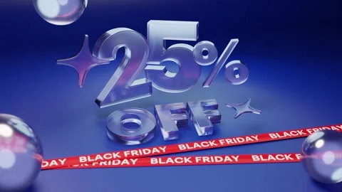 Black Friday, 25% off. 3D Animation Concept 動画素材 335198554