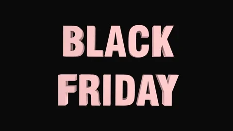 Black Friday - 3D animation of pink text on a black background. Stock Footage 196826645