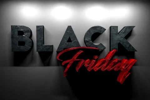 Black Friday 3D banner with shadows on the wall Stock Illustration