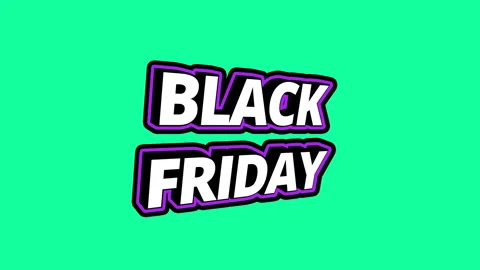 BLACK FRIDAY 3D Bouncy Text Animation with purple frame and rotating 스톡 동영상 255372645