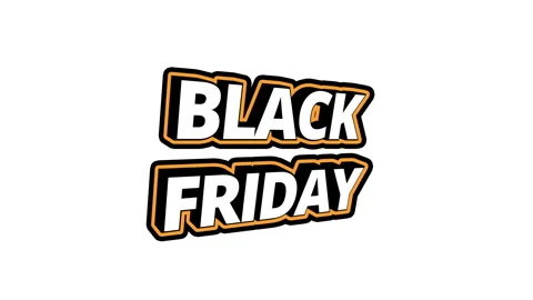 BLACK FRIDAY 3D Bouncy Text Animation with orange frame and rotating 스톡 동영상 255372713