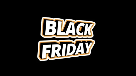 BLACK FRIDAY 3D Bouncy Text Animation with orange frame and rotating 스톡 동영상 255372958