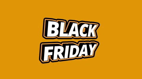 BLACK FRIDAY 3D Bouncy Text Animation with Orange frame and rotating 스톡 동영상 255373387
