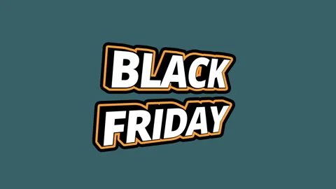 BLACK FRIDAY 3D Bouncy Text Animation with orange frame and rotating 스톡 동영상 255373410