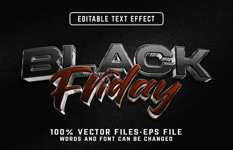 Black friday 3d editable text effect premium psd 스톡 일러스트