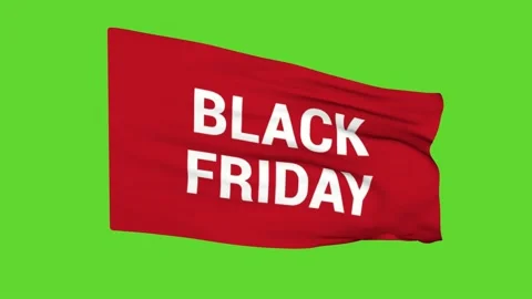 Black Friday - 3D flag animation with text on green background. Stock Footage 203818755