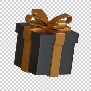 Black friday 3d icon gift ribbon glow. Stock Illustration