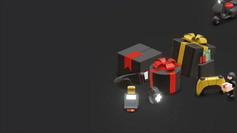 Black Friday 3D Rendering Animation 02 Stock Footage 162010403