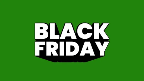 Black friday 3D Shiny Text on green background animation. Stock Footage 253380254