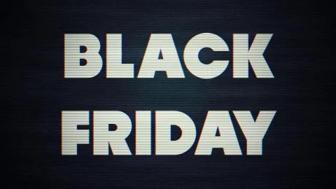 Black Friday 3D Text Design Old TV Effect Stock Illustration