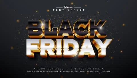 Black Friday 3D Text Effect Design. Editable and Scalable Vector Graphic Style 스톡 일러스트
