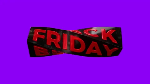 Black Friday 3d text Loopable Rotation on Chroma Key 動画素材 141869199
