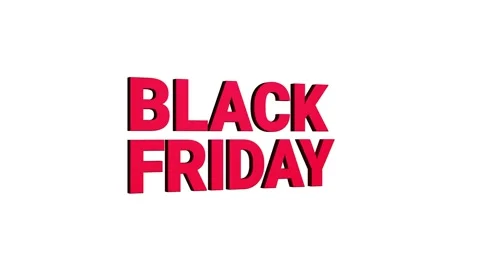 Black friday 3D text looped animation word on super discount offer Stock Footage 313656881