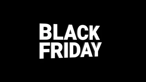 Black friday 3D text looped animation word on super discount offer Stock Footage 313656896