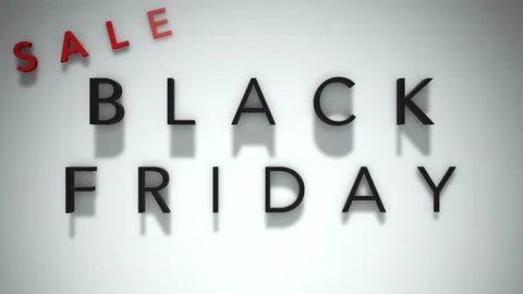 Black Friday 3D Text Looping Animation - Shadows On A White Background Stock Footage 94777128