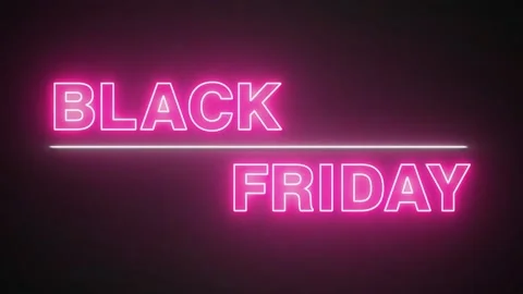 Black Friday 4K. (Premium and Luxury  Banner) Sign and symbols neon sign concept Vídeo Stock 139222489